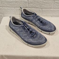 Ecco Intrinsic Mens Euro 44 Blue & Gray Knit Low Top Athletic Sneakers Shoes