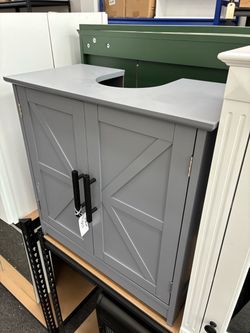 Gray Farmhouse Under-Sink Bathroom Cabinet