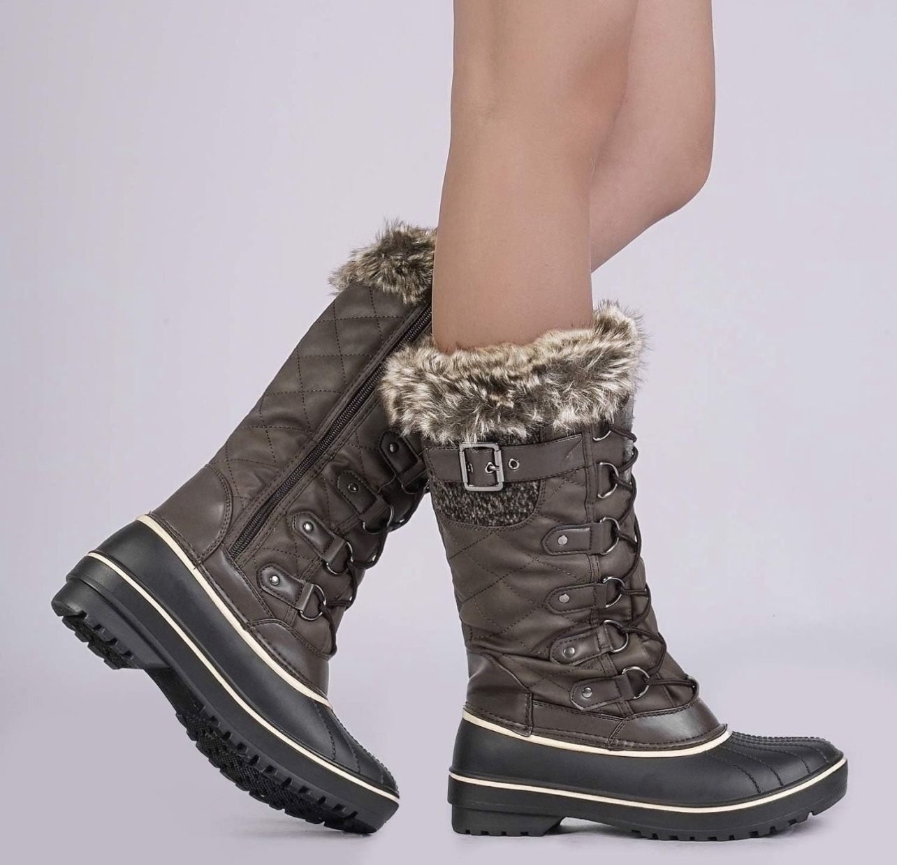 DREAM PAIRS Women's DP Warm Faux Fur Lined Mid Calf Winter Snow Boots! New in box! Size 6!