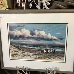  , Art, Wall, Framed, Horses, Beach, Nancy Hogan Armour