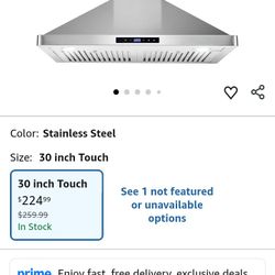 Cosmo 30 In. Touch  Hood For Oven  New In Box