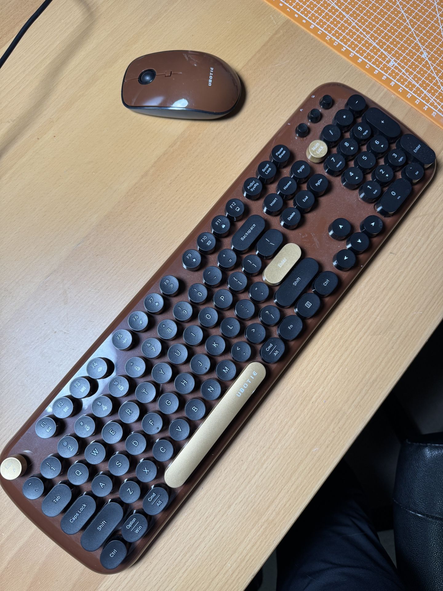 Coffee Round key cute WIRELESS Keyboard + mouse