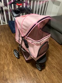 Pink Pet Stroller with Canopy