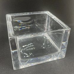Vintage Tiffany & Co.  Square Open Crystal Glass Container / Trinket Square Rare