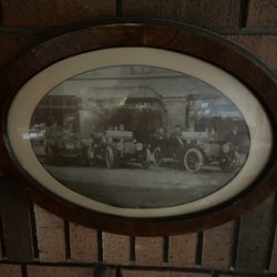 Vintage Picture With Domed Glass