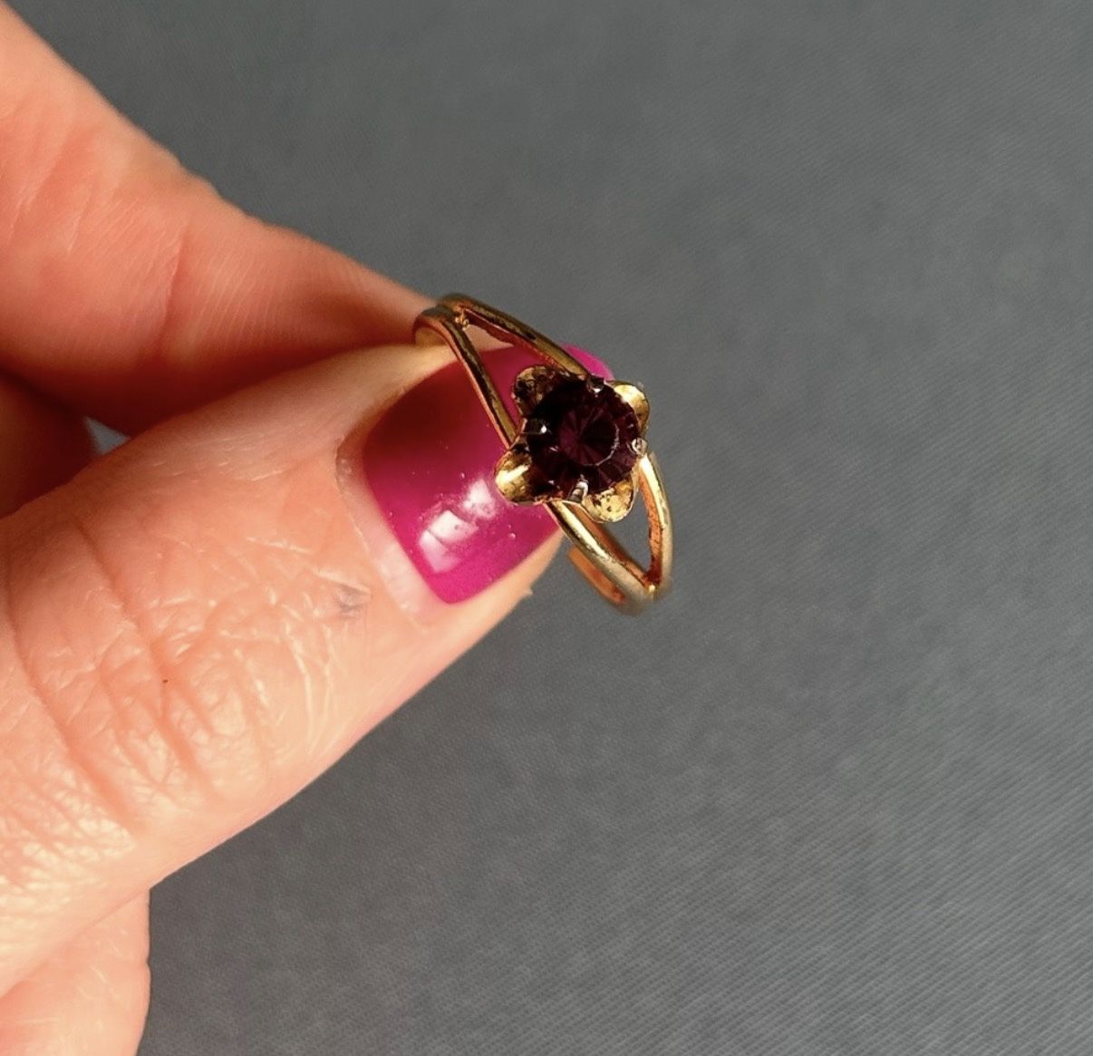 Purple Gem Adjustable Ring