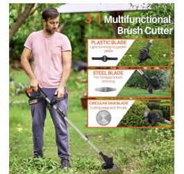 Cordless Rechargeable Wireless Weed / Grass Trimmer / Mower w/ 2 Lithium Batteries & Accessories [NEW IN BOX] **Retails for $90