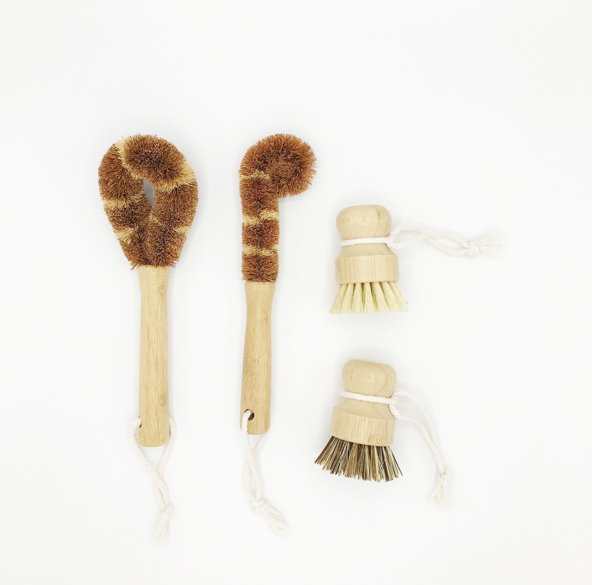 Eco-friendly All Natural Dish Brush 4Pieces Set-- Wooden Brush Plastic Free Dishes Brush For Dishes, Pot, Pans