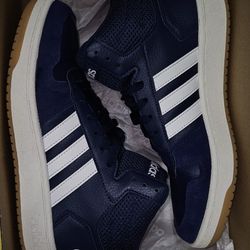 Adidas Mid Top Blue On White Trim 
