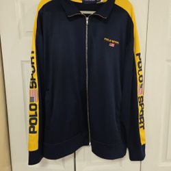Polo Sport Fleece Track Jacket USA Flag Sz. 2XB/2TG