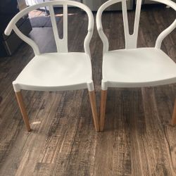 Set of 2 Modern White Chairs – $20for Both