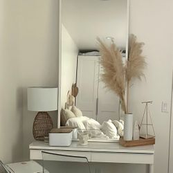 Big White Rectangular Mirror 