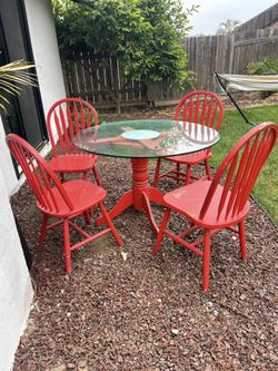 Wooden Table With 4 Chairs