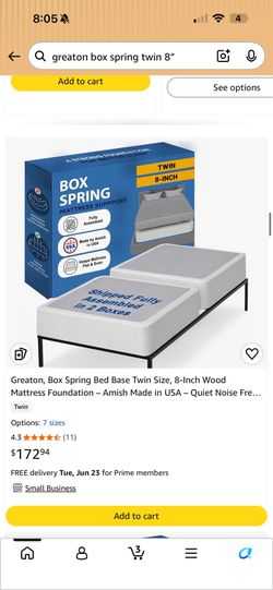 Greaton Box Spring Twin Size