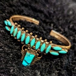 Sterling Turquoise Bracelet and Ring