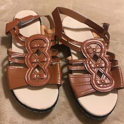 Brown Faux Leather Sandal
