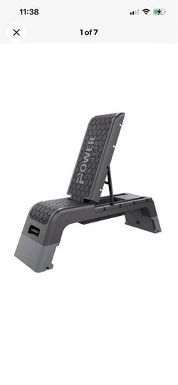 Power Systems Aerobic Deck – Adjustable Fitness Bench with Deck & Band Clips