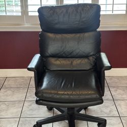 Free Black Leather Wheeled Office/Studio Chair