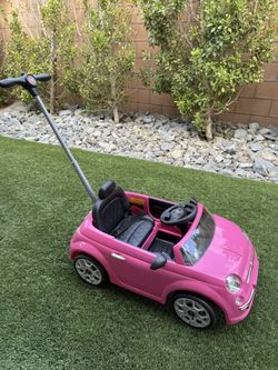 Pink Fiat 500 Toddler Toy Push Car
