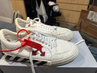 Off-White Low Vulcanized Sneakers – White/Red – Size 41