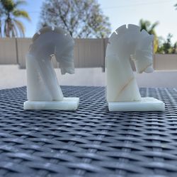 Vintage Onyx Horse Bookends. Never Been Used.