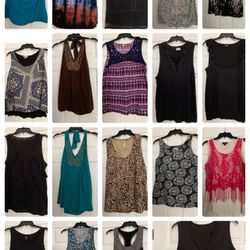 Ladies Gently Worn Sleeveless Tops- Large/XL