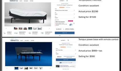 Tempurpedic mattress and remote control base