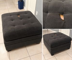 Grey ottoman