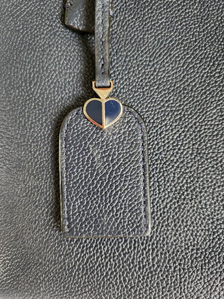 Kate Spade Margaux Parisian Navy Leather Large Tote With Bag Charm