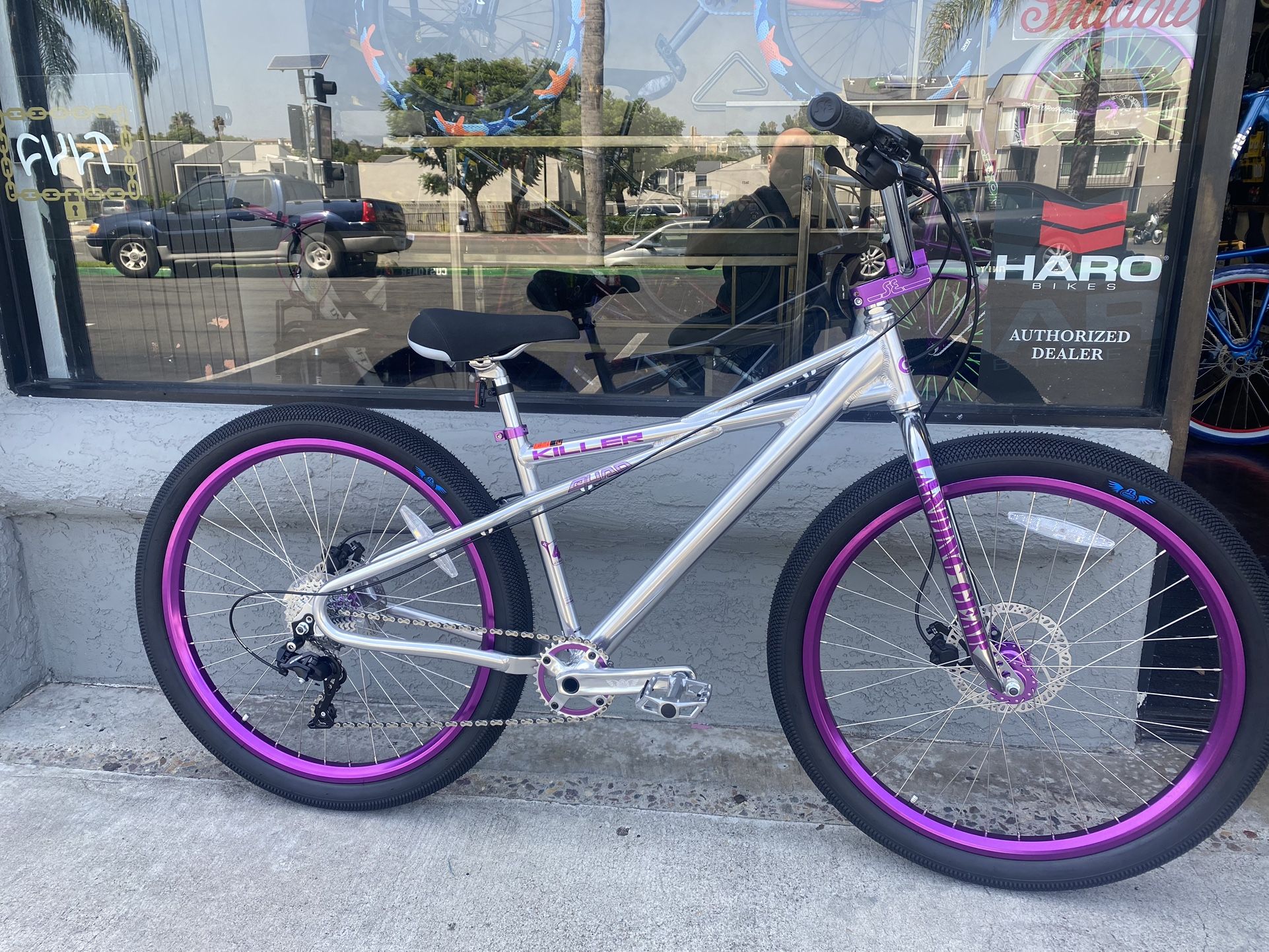 NEW SE Killer Quad 27.5 Wheelie Bmx Cruiser Bike Disc 10 Speed Ripper