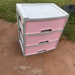 Pink Plastic Storage Drawers