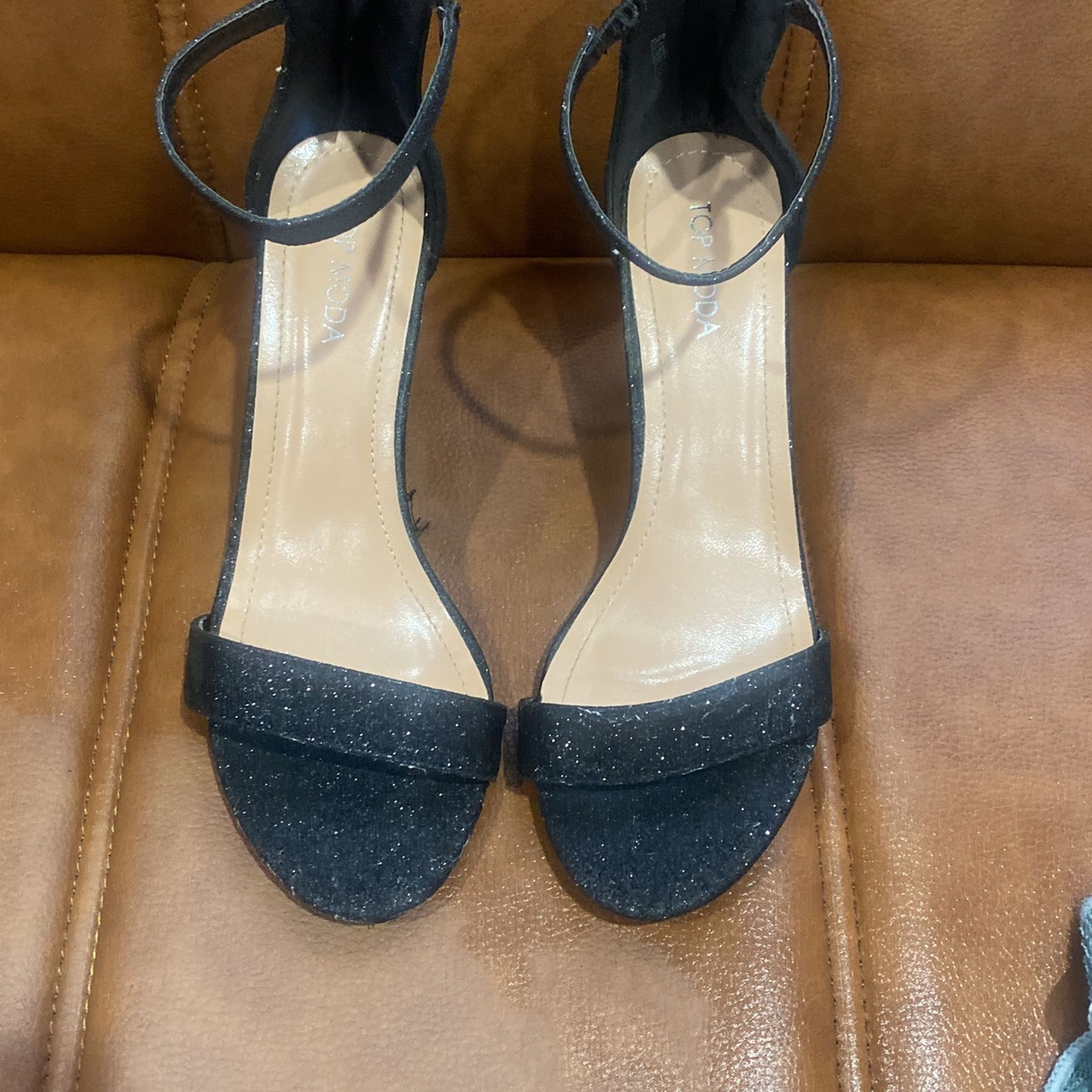 Black glittery heels