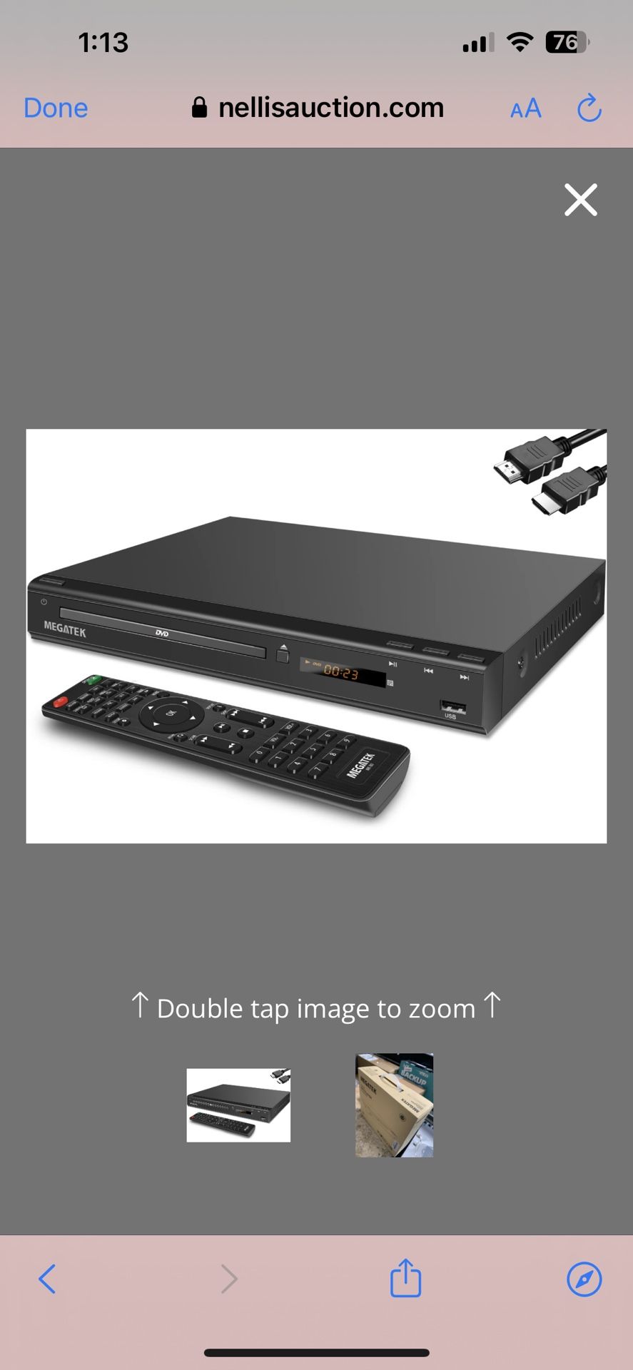 MEGATEK Region-Free HDMI DVD Player For TV, Compact CD/DVD Player For Smart TV, USB Port, Plays All Region DVDs & Multi Formats, Metal Housing, HDMI/R