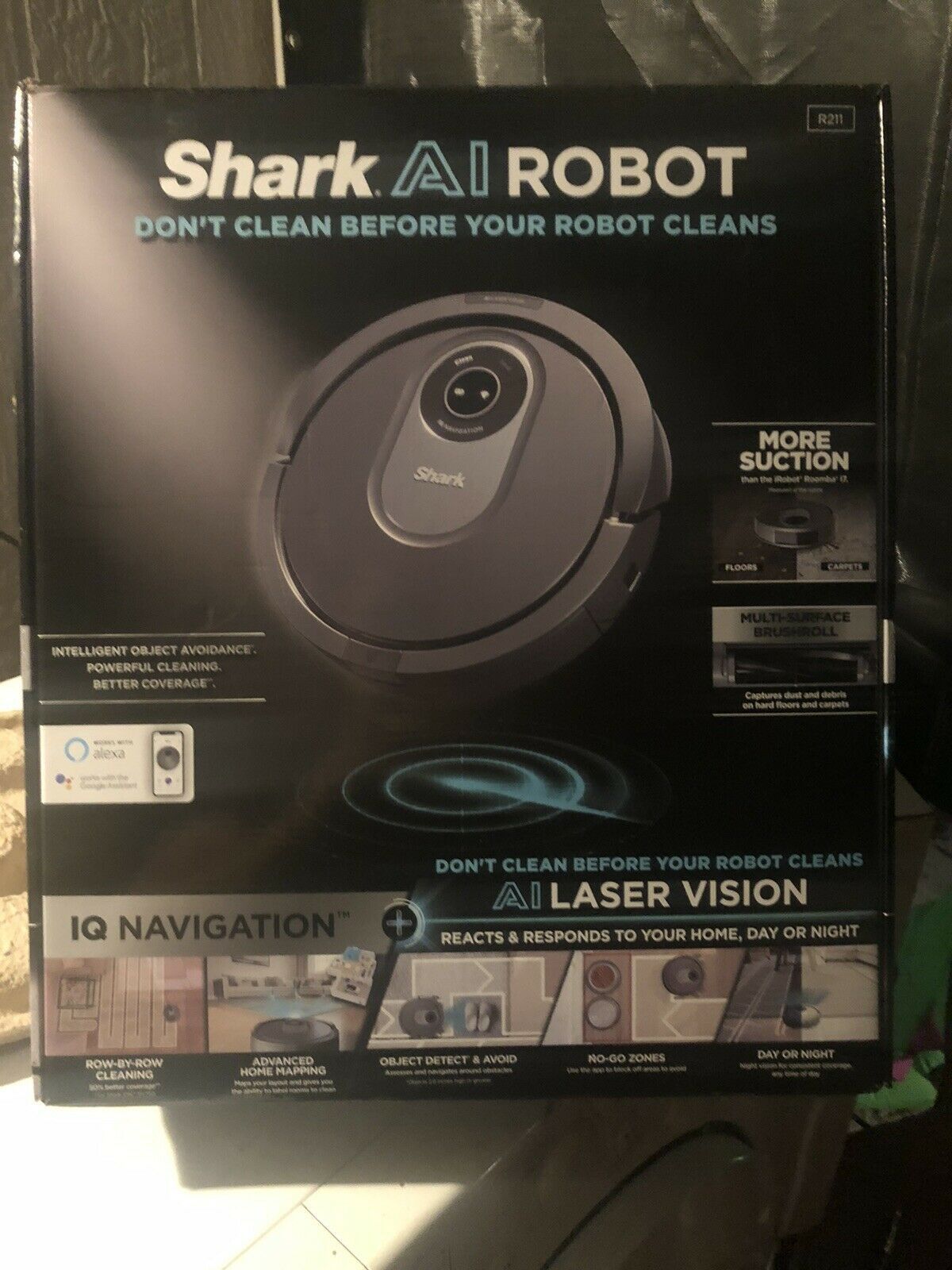 New Shark AI Robot Vacuum RV2011 with IQ Navigation and AI Laser Vision