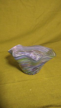 Multi Colored Blown glass Bowl / Candy dish etc: