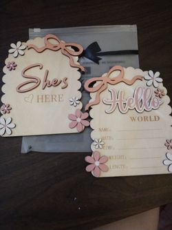 Baby Announcement Wooden Boards