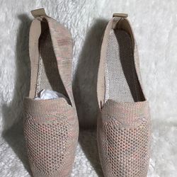 WOMEN SQUARE TOE BALLET FLAT SOLID COLOR SOFT SOLE KNIT SIZE38