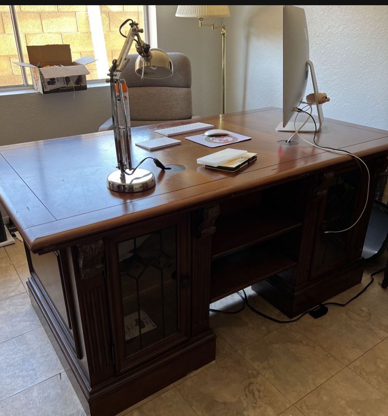 Computer table With Filling Cabinets And Printer Table
