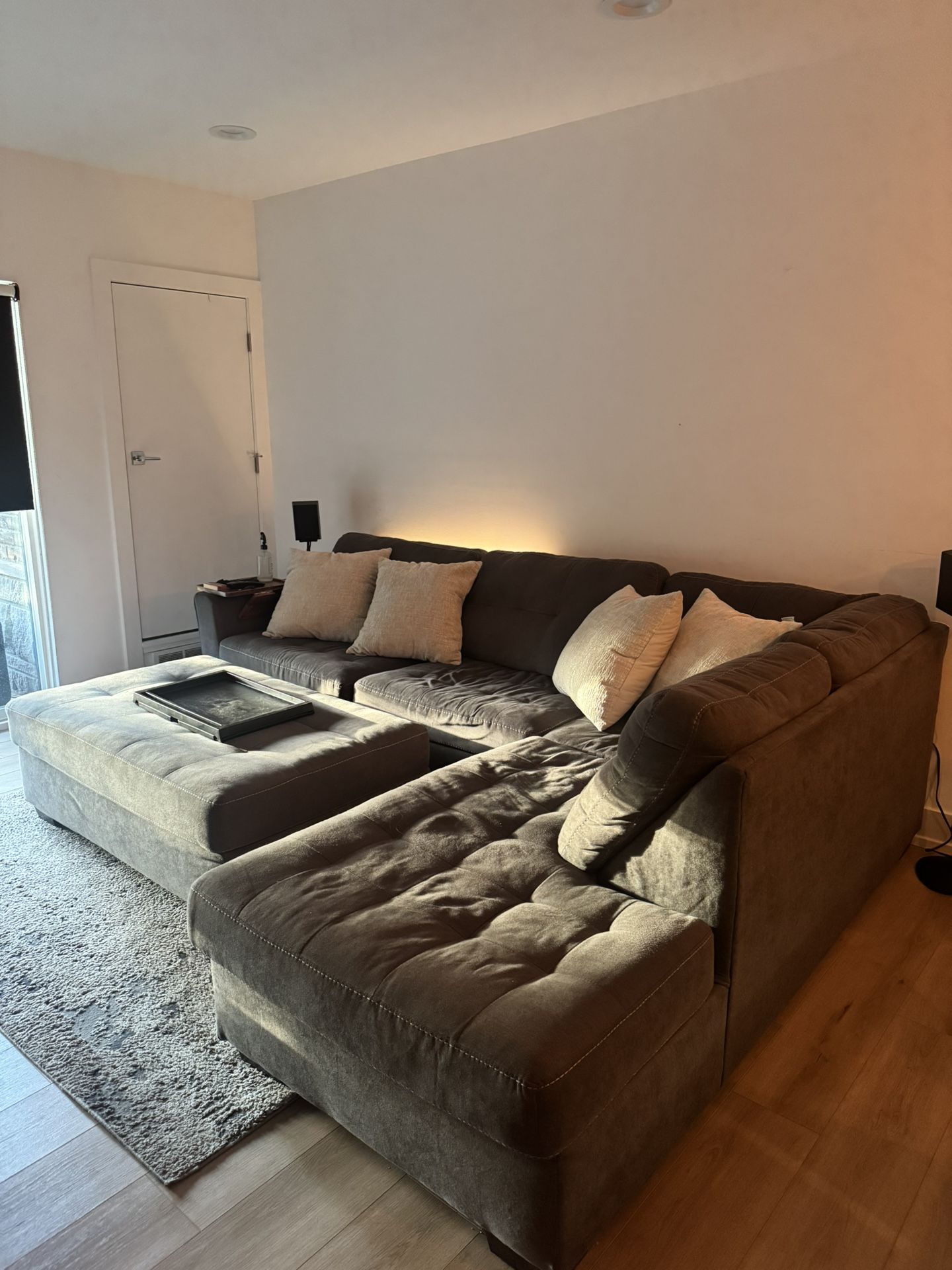 Gray “L” couch + Ottoman