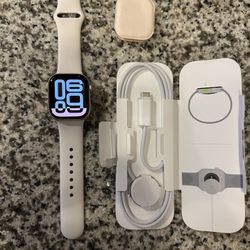 Apple Watch Series 10 GPS + Cellular, 42mm Rose Gold Aluminum Case - NEW  Comes with Charger and small/medium light sport band   1 year Apple warranty