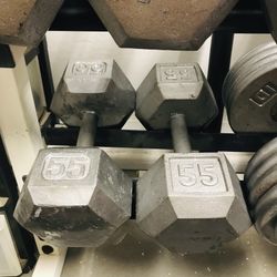 2x55 Lb Dumbbells