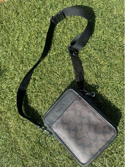 Coach signature C brown black crossbody bag