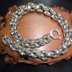 925 8.5in Skulls Bracelet 