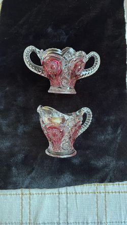 Imperial Hand Painted Red Glass 