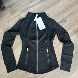 Lululemon Jacket Golden Zipper-black Women’s Workout Sports Wear 