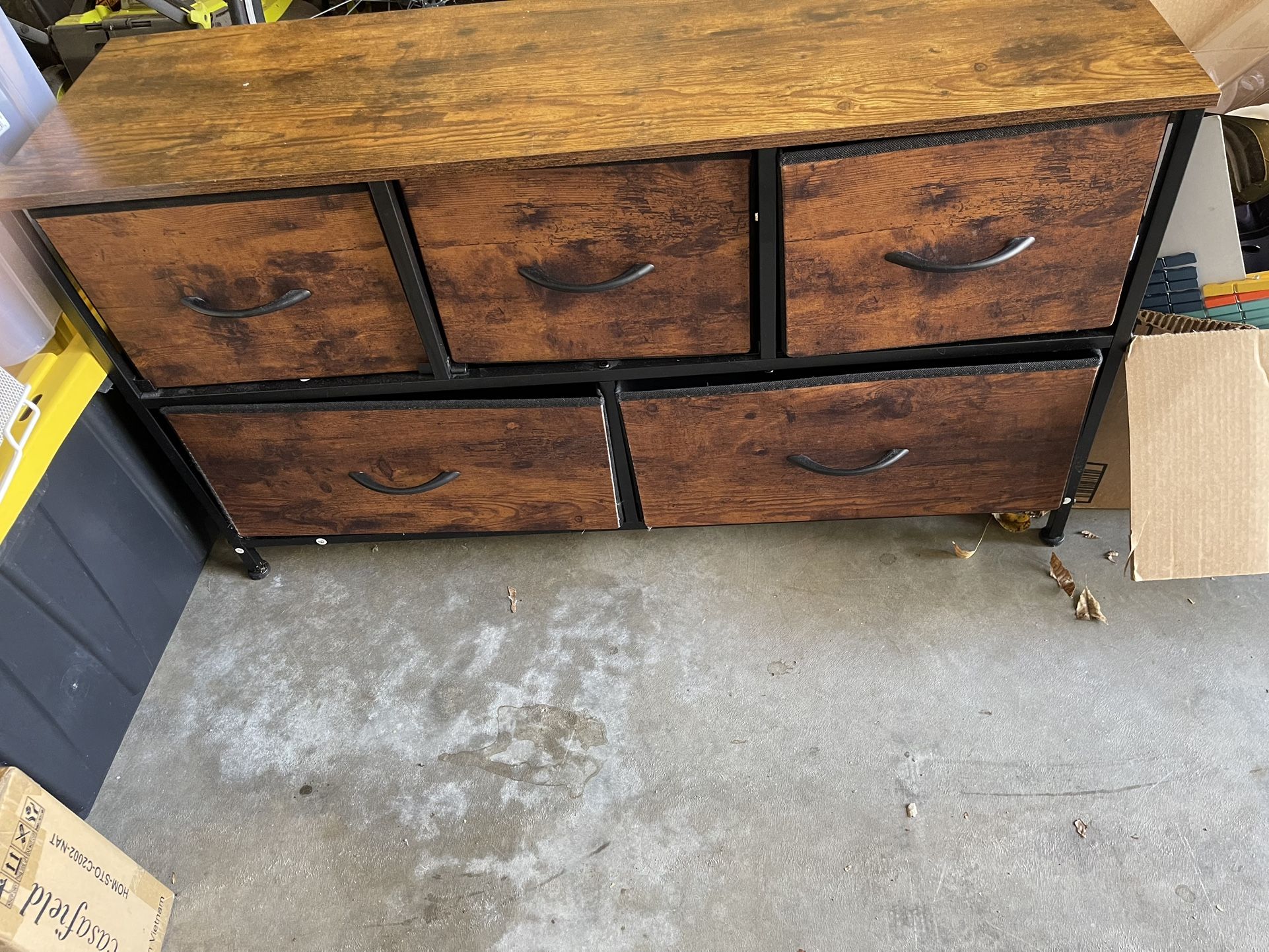 Brown Dresser With Bins As drawers 