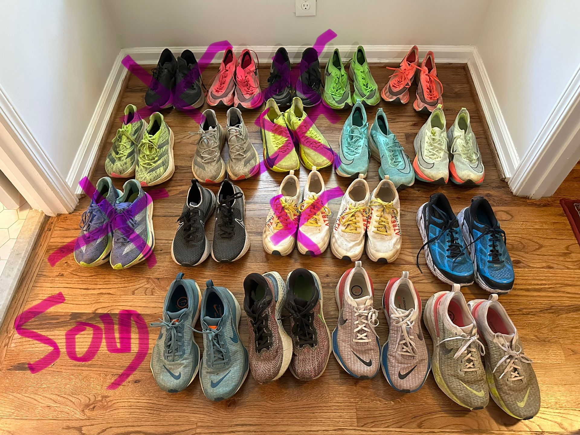 14 Pairs of men’s size 11 running shoes