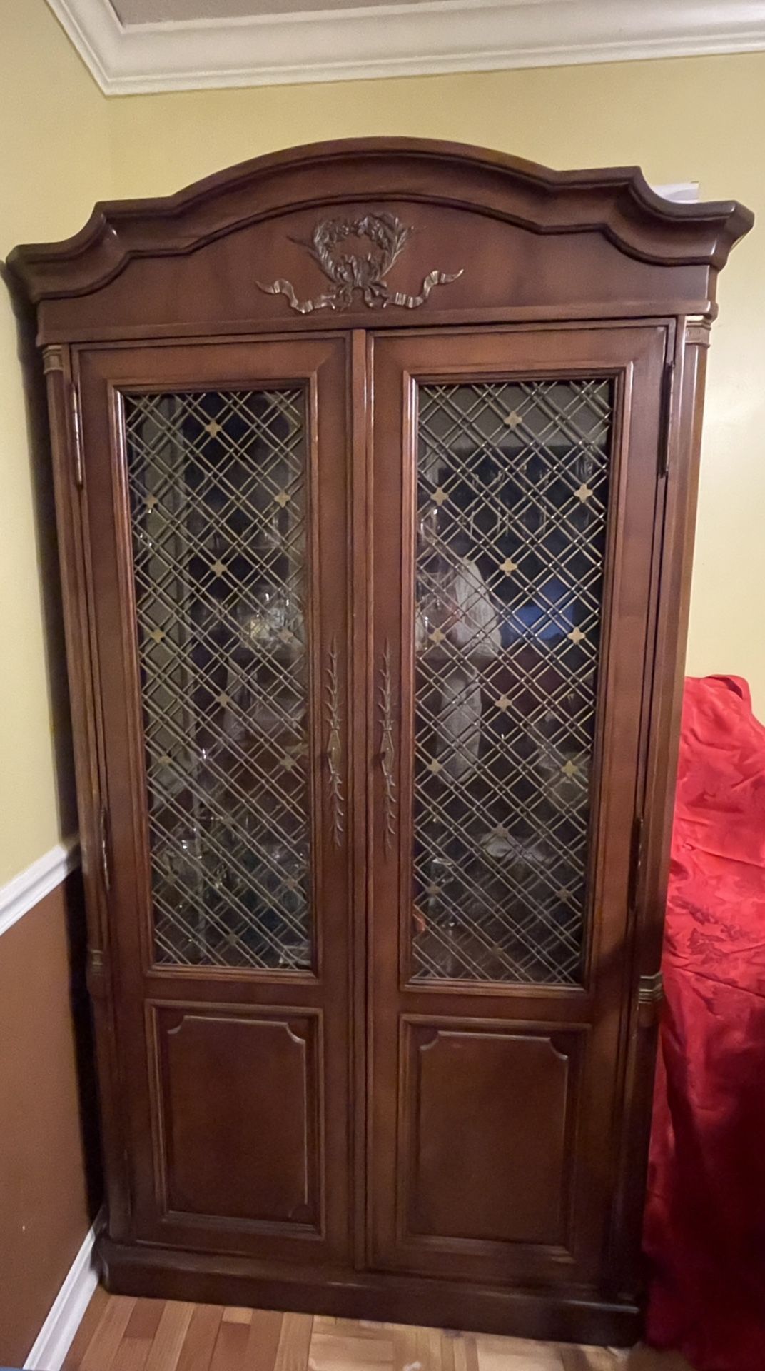 Large vintage solid Wood china Closet