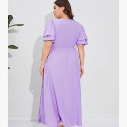 Linen Lavender Maxi Dress 3xl Size  