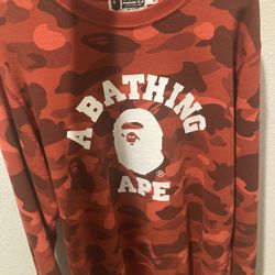 Red Bape Crewneck (Authentic) Fits Bigger Size XL Youth 